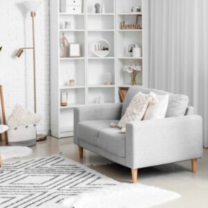 white bookshelf for spiritual living
