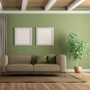muted green living room colors