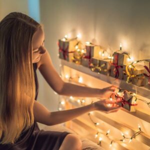 gratitude wall string lights